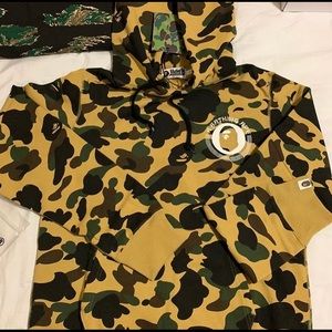 Bape Katakana Yellow Camo Hoodie